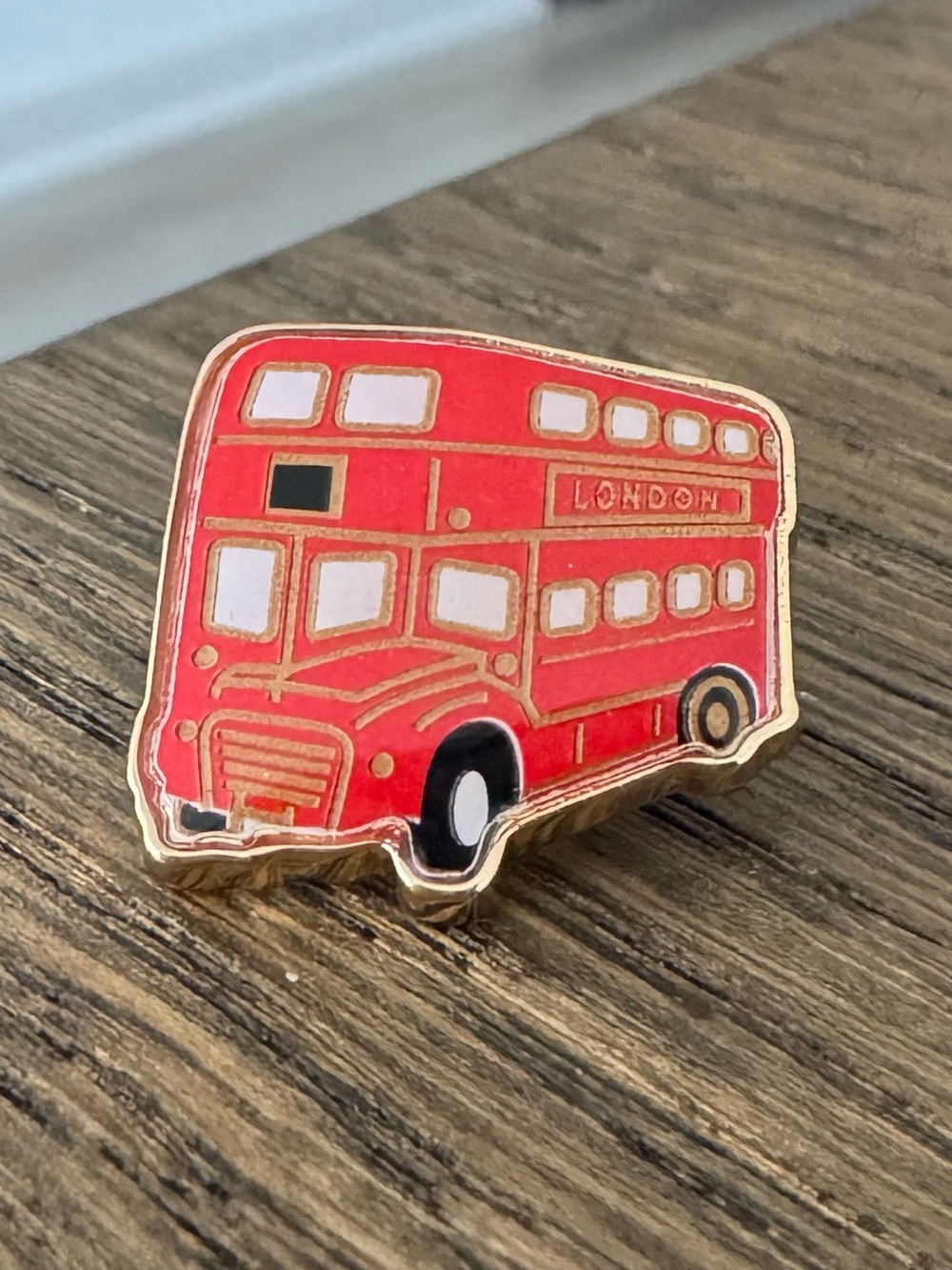 Burberry Red London Double-Decker Bus Enamel Pin